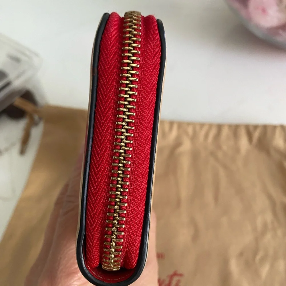 Christian Louboutin Red and Tan Artistic Wallet - Picture 3 of 16